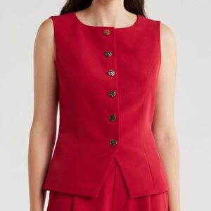 Red Sleeveless Vest Top